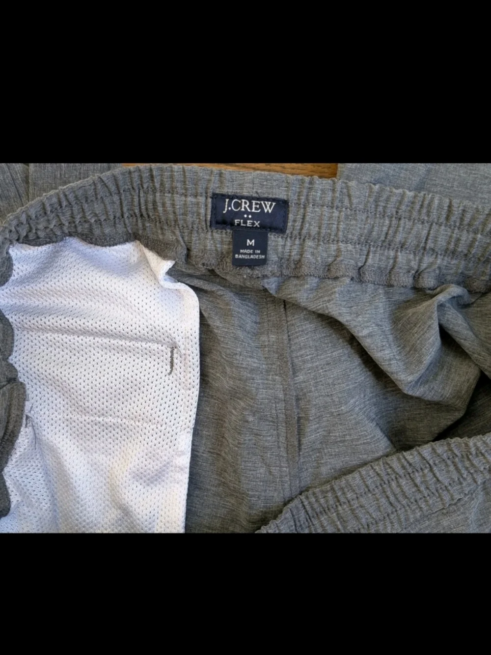 J Crew Shorts Mens Medium Flex Tech Dock Moisture Wicking Gray Elastic Waist